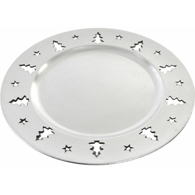 Centrotavola DKD Home Decor Argentato PP (polipropilene) Natale (33 x 33 x 2 cm)