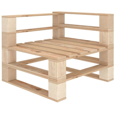 vidaXL Divano da Giardino ad Angolo in Pallet in Legno - Marrone