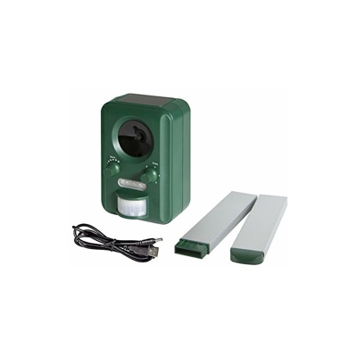 Windhager Distributore Guard, ultrasuoni Contro i Cani Gatti martora procioni Animali Selvatici, ad energia Solare, Fino a 60m², Verde, 05045, Nero,