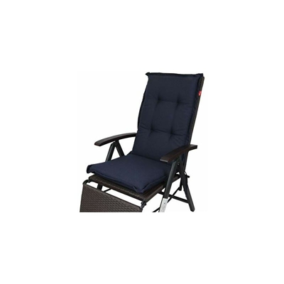 Herlag Florence P216011-2190 - Cuscino imbottito per sedia da giardino con schienale alto, colore blu, 100% schiuma poliuretanica