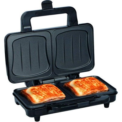 Piastra Elettrica Sandwich Toast 900W Acciaio Bistecchiera Grill Antiaderente