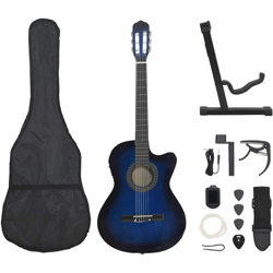 vidaXL Set Chitarra Western 12 pz con Equalizzatore e 6 Corde Blu - Blu precio