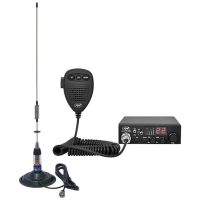 Kit Radio Cb Escort Hp 8000l Asq + Antenna Cb Ml70 Con Base Magnetica 145mm