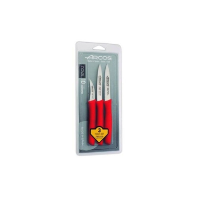 Set 3 Coltelli Pulizia Manico Rosso 189622