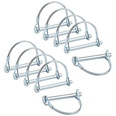 10 pz Accoppiatore di Sicurezza Blocco Perno Asse 1/4 Pollici Blocco PTO con Filo di Fermo Rotondo per Rimorchi Agricoli Prato Giardino - Langray