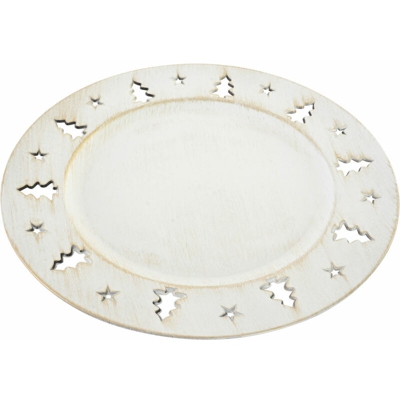 Centrotavola DKD Home Decor Bianco PP (polipropilene) Natale (33 x 33 x 2 cm)