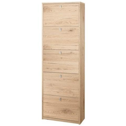 Scarpiera In Legno Cinque Ribalte Rovere Openkit 63x29x H190 Cm en oferta