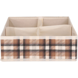 Organizer 4 scomparti 28x28x11 cm Cordonetto beige beige en oferta