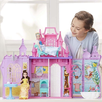 Castello Principesse Disney Richiudibile a Valigetta Portatile con Accessori