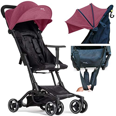 PassegginoPiuma0+ Deluxe Ultraleggero 2.0 Da Viaggio Reclinabile Super Accessoriato da 6 mesi a 25 Kg Chiusura a Borsetta Passeggino Compatto e Legger