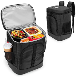 Trunab Zaino Termico Impermeabile Nero per Cibo, Zaino Isotermico Food Delivery Alimenti Asporto, per Spiaggia, Picnic, Campeggio, Doordash, Deliveroo en oferta