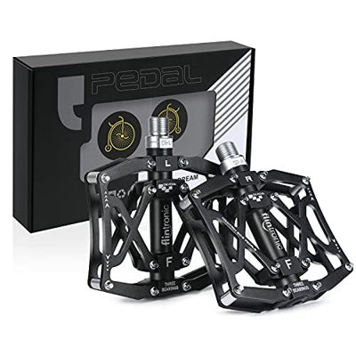 Flintronic Pedali per Bicicletta, Pedale della Biciclett da Strada per MTB 9/16", Pedale da Ciclismo in Alluminio Ultra Leggero Antiscivolo per Rispar