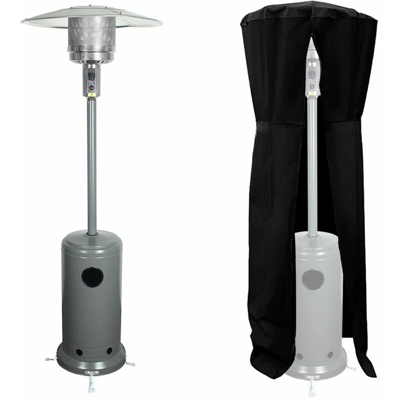 Kohala - Ombrellone resistenza elettrica in acciaio per esterni con protezione - Superficie 30m² Heater - Grey - Grigio