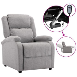 Poltrona Tv Elettrica Reclinabile Grigio Chiaro In Tessuto precio