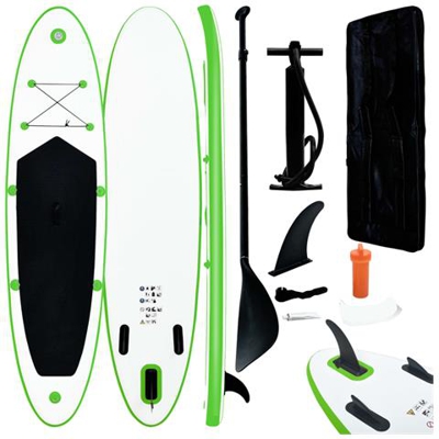 Set Tavola Gonfiabile Da Sup Verde E Bianco