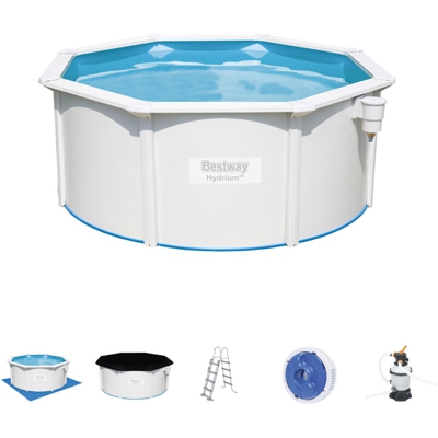 Piscina Fuori terra in Acciaio Bestway Hydrium 300x120 cm Pompa Filtro a Sabbia di 3.028 litros/hora