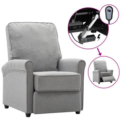Poltrona Tv Elettrica Reclinabile Grigio Chiaro In Tessuto en oferta