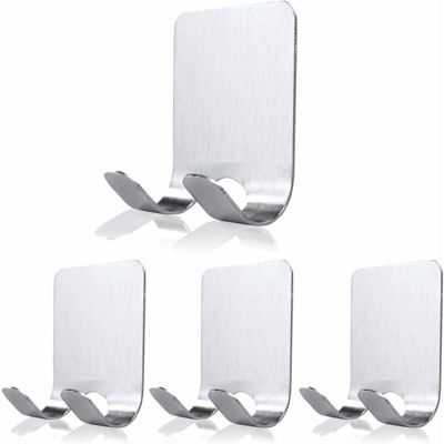 Zqyrlar - Gancio adesivo Porta rasoio Doppio gancio Porta rasoio impermeabile in metallo Porta asciugamani da bagno in acciaio inossidabile per