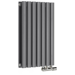 Hudson Reed Revive Caldae Radiatore Termoarredo di Design Orizzontale - Termosifone Doppio Con Finitura Antracite - Attacchi Centrali - 654W - 635 x en oferta