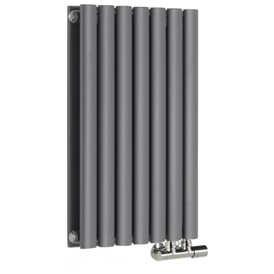 Hudson Reed Revive Caldae Radiatore Termoarredo di Design Orizzontale - Termosifone Doppio Con Finitura Antracite - Attacchi Centrali - 654W - 635 x