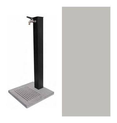 Fontana con Base in Cemento H. 91 x L. 40 x P. 40 cm - BEL FER 42/QBM - DISPONIBILE IN 5 COLORI - Alluminio