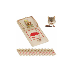 Relaxdays ratti Trappola per Topi & Talpe, Set 12 Rat Trap Classiche, Riutilizzabili, Senza Veleno, Metallo e Legno, Naturale, Ferro, pz en oferta