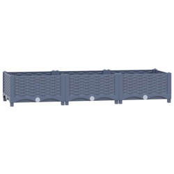 vidaXL Fioriera Rialzata 120x40x23 cm in Polipropilene - Grigio en oferta