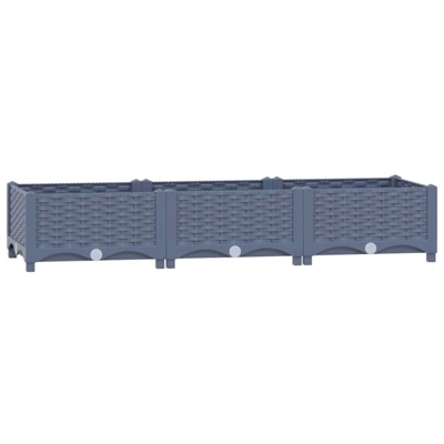 vidaXL Fioriera Rialzata 120x40x23 cm in Polipropilene - Grigio