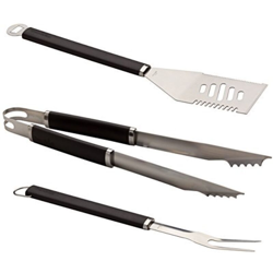 Set 3 Accessori Barbecue con Forchettone, Pala e Pinza - in Acciaio Inox - Manico Antiscivolo precio
