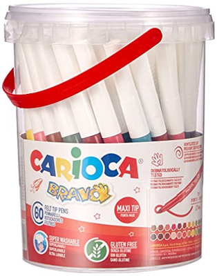 Carioca Bravo - Penna stilografica (Extra Bold, Punta Ogna, Rotondo, Multi, Italia, Plastic Jar)