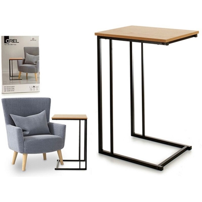 Tavolo aggiuntivo Marrone Nero Metallo Legno di pino (30 x 60 x 40 cm)