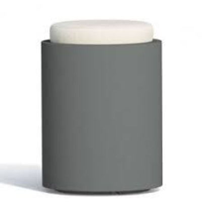 Pouf Comfy Round Grigio in Polimero Monacis - Ø 40 Cm - 54 H