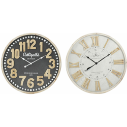 Orologio da Parete DKD Home Decor Marrone Nero Grigio Legno MDF (2 pcs) (80 x 4.5 x 80 cm) precio