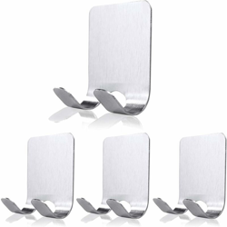 Abcrital - Gancio adesivo Porta rasoio Doppio gancio Porta rasoio impermeabile in metallo Porta asciugamani da bagno in acciaio inossidabile per en oferta