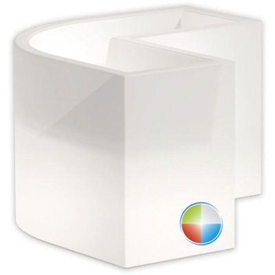 Fioriera Angolare Flowerpot Led Multicolor Con Batteria in Polimero Monacis - Cm 160X35X50 H