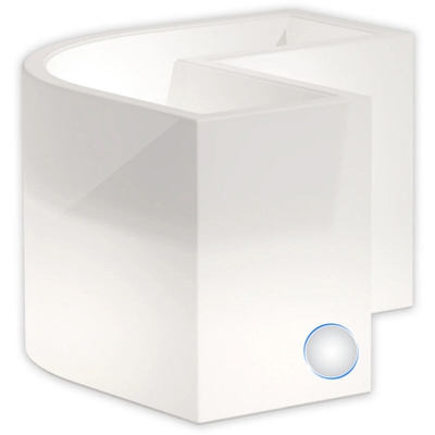 Fioriera Angolare Flowerpot Luce Bianca in Polimero Monacis - Cm 160X35X50 H