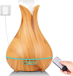PEYOU Diffusore di Aromi, 400ml Ultrasuoni Umidificatore con Aromaterapia, 7 LED Colori Umidificatore a Olio Essenziale con Telecomando, Impostazione  en oferta