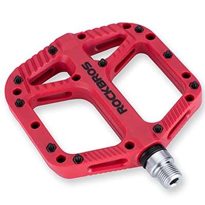 ROCKBROS Pedali per Bici MTB in Nylon Asse 9/16" Universali Pedali Bicicletta Flat Impermeabile Antiscivolo Antipolvere Superficie Larga Leggeri Acces