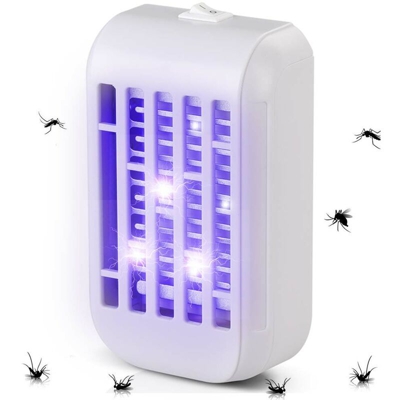 Zanzariera Elettrica Anti Zanzare Mosche 4 LED UV Elettroinsetticida Luce Notte