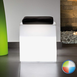 Pouf Comfy Square Bright Led Multicolor Con Batteria E Solare in Polimero Monacis - Cm 40X40X47,5 H características