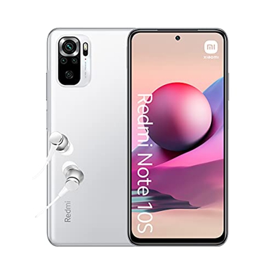 Xiaomi Redmi Note 10S - Smartphone 6GB+64GB, 6.43” AMOLED DotDisplay, MediaTek Helio G95, 64MP Quad Camera, 5000mAh, Pebble White (Official Version+2 