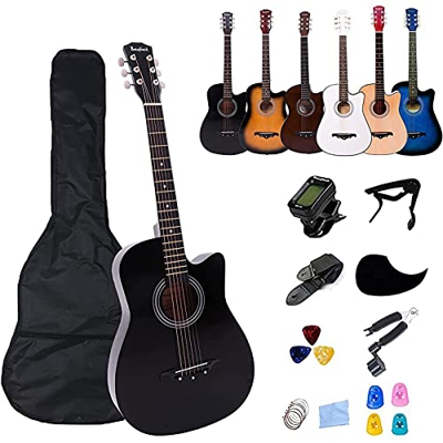 Rosefinch Chitarra Acustica per principianti adulto/bambini 3/4 chitarra acustica set 38 pollici chitarra con custodia accordatore, plettri capo, Bors