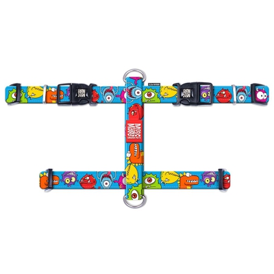 Pettorina ad H per cani Max & Molly Little Monsters - 53-69 cm circ. addome