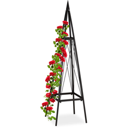 Graticolato, Piramidale, Autoportante, per Rose Pomodori, Viti, da Giardino, Obelisco in Ferro H: 132 cm, Nero características