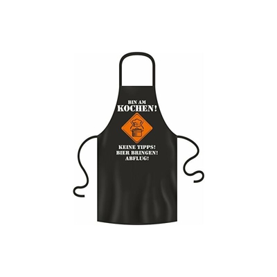 BBQ Solutions Grembiule Grembiule Bin am Cooking Non Consigli Birra Portare abflug Scritta, Nero, 28Â x 22Â x 2Â cm