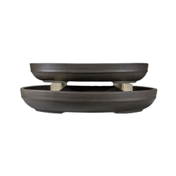 Vasi per bonsai Giapponesi Morrisan ovali in gres (Set da n.2 pezzi) - B00-14 en oferta