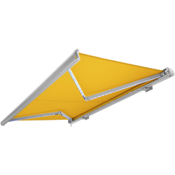 NEMAXX Tenda a cassonetto tenda da sole elettrica a cassonetto completa con Led, tenda da sole gialla, cassonetto bianco, radiocomando, impermeabile en oferta