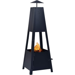 vidaXL Braciere Nero 35x35x99 cm in Acciaio - Nero precio