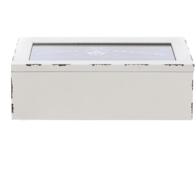 Scatola Portabustine In Legno Con Coperchio Bianco