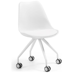Ralf Sedia Con Ruote Seduta Plastica Bianco Puro precio
